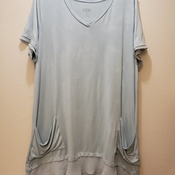 WOMEN'S PLUS SIZE 1X LOGO TOP W/POCKETS - Picture 1 of 5